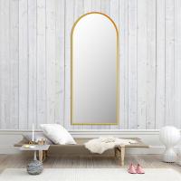 Зеркало в золотистой, деревянной, МДФ раме в форме арки ARKA GOLD