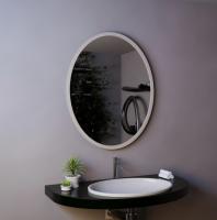 Овальное зеркало в серебристой, деревянной, МДФ раме EVEREST SILVER